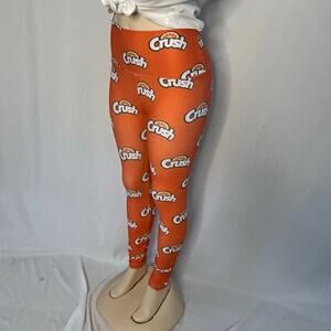 Orange Crush Soda Logo Leggings High Rise Stretch Graphic Y2K Festival